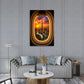 Dubai Skyline Wandbild über dem Sofa im Wohnzimmer