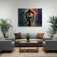 Motorrad Wandbild im Querformat über dem Sofa im Wohnzimmer