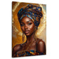 Edle Afrikanerin mit traditionellem Kopfschmuck und Schmuck Wandbild
