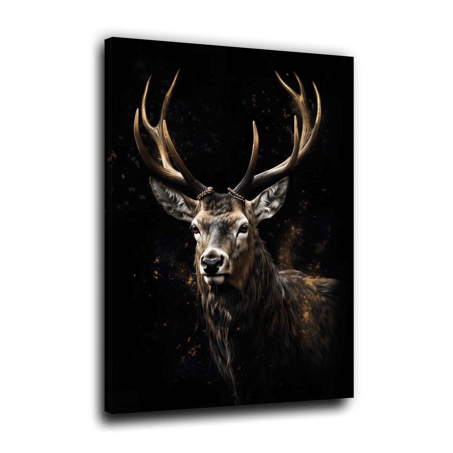 Edler Hirsch auf dunklem Grund Wandbild