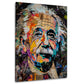 Wandbild mit Einstein Porträt als farbige Papiercollage