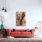 Modernes Tier Wandbild als Blickfang im hellen Wohnraum