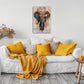 Elefant Wandbild über dem Sofa im Wohnzimmer