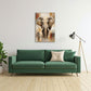Elefant Wandbild über dem Sofa im Wohnzimmer