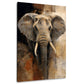Wandbild mit elegantem Elefant vor goldbraunem Hintergrund