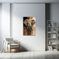 Elegantes Tier Wandbild als Blickfang im warmen Wohnraum