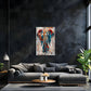 Buntes Elefanten Wandbild über dem Sofa im Wohnzimmer