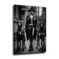 Elegante Lady Frau mit Hunden Großstadt Look Schwarz Weiß Wandbild