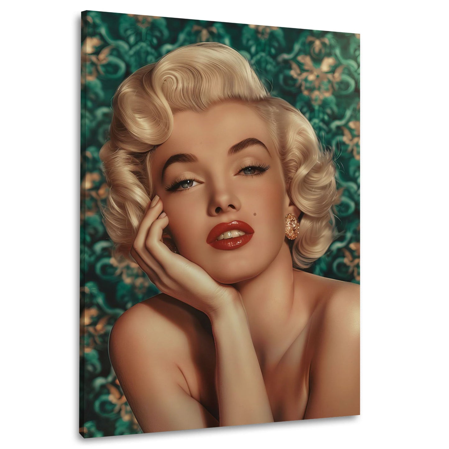 Elegante Marilyn roter Lippenstift Vintage Style Wandbild