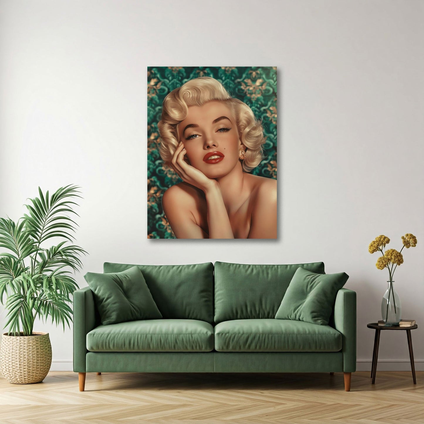 Elegante Marilyn roter Lippenstift Vintage Style Wandbild