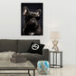 Elegante schwarze Bulldogge mit Brille Hund Wandbild
