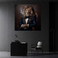 Eleganter Löwe im Smoking mit Zigarre stilvoll Wandbild