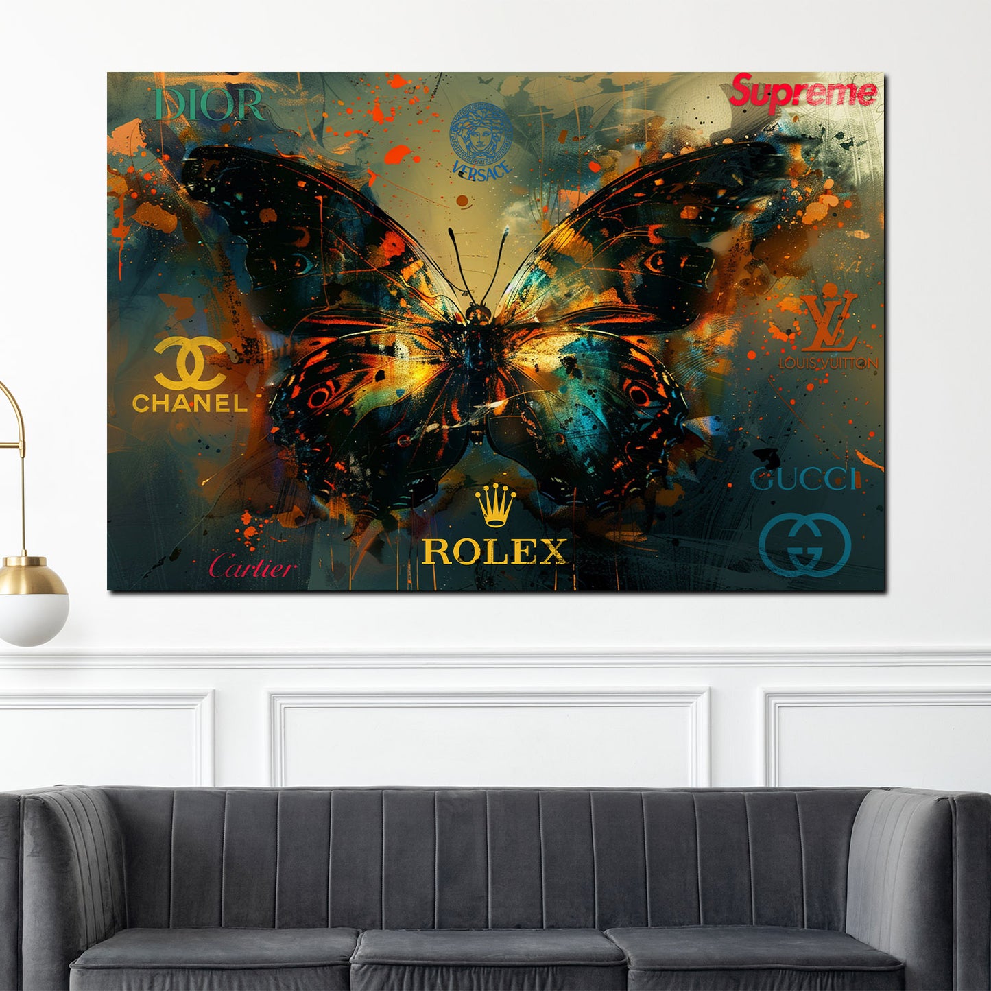 Eleganter Schmetterling bunter Lifestyle Wandbild