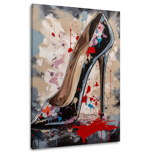Eleganter Stiletto mit Luxus Flair Pop Art Wandbild