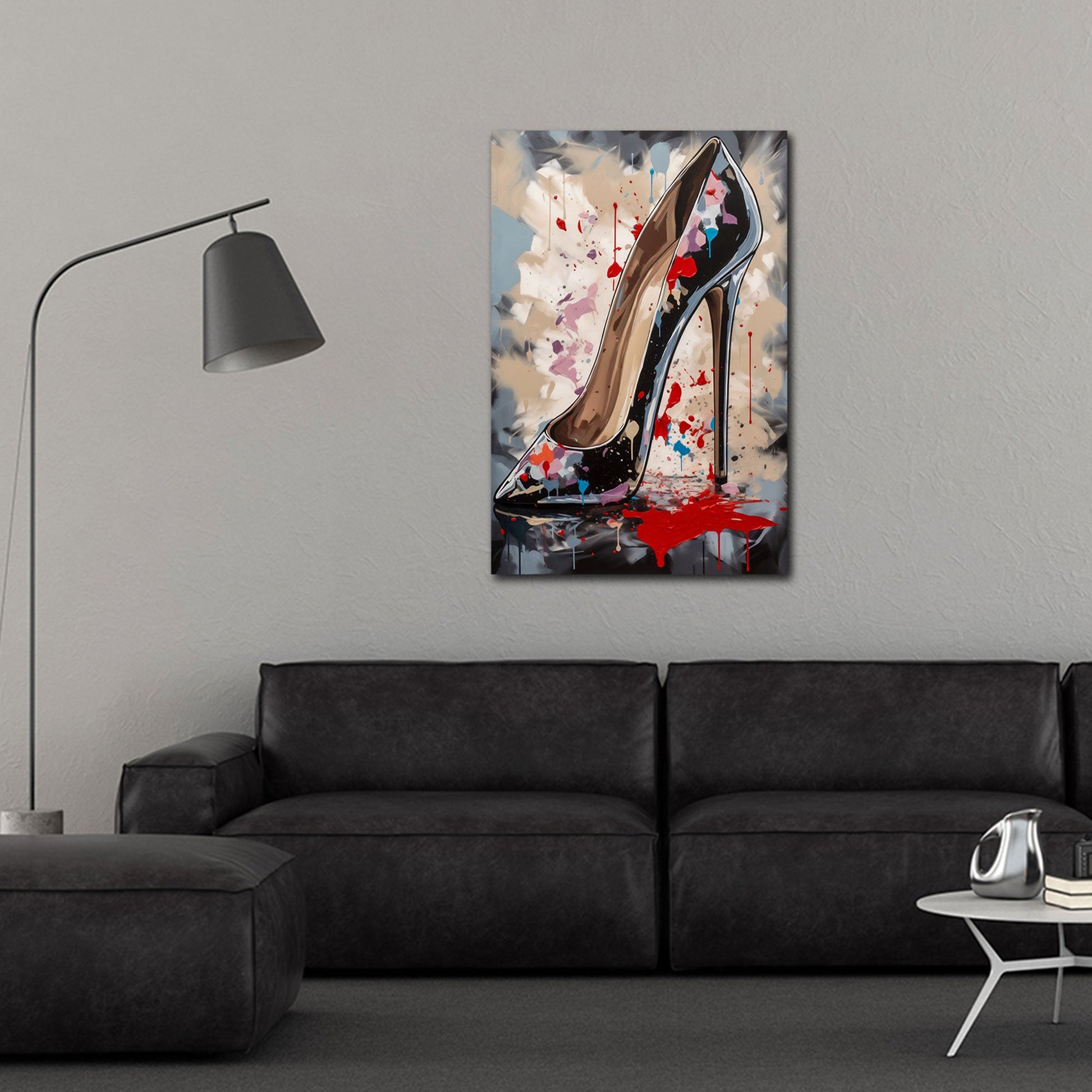 Eleganter Stiletto mit Luxus Flair Pop Art Wandbild