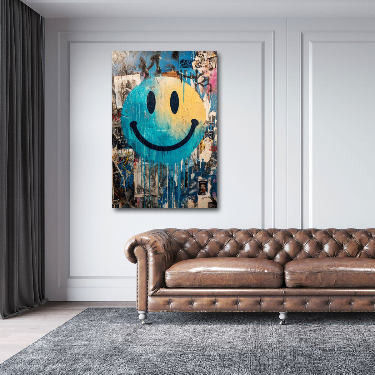 Street Art Wandbild im Hochformat im Jugendzimmer