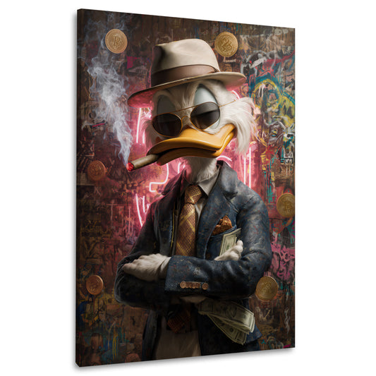 Ente Investor in Kryptowährung Reichtum Motivation Wandbild