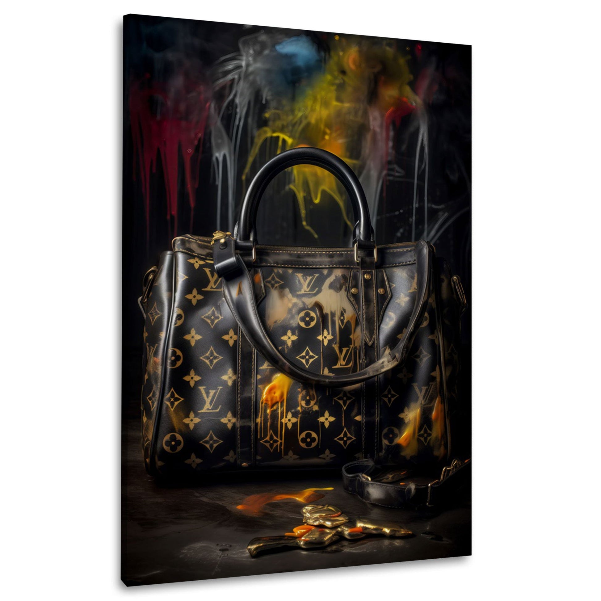 Exklusive Designer Tasche in stilvoller Luxus Kunst Wandbild