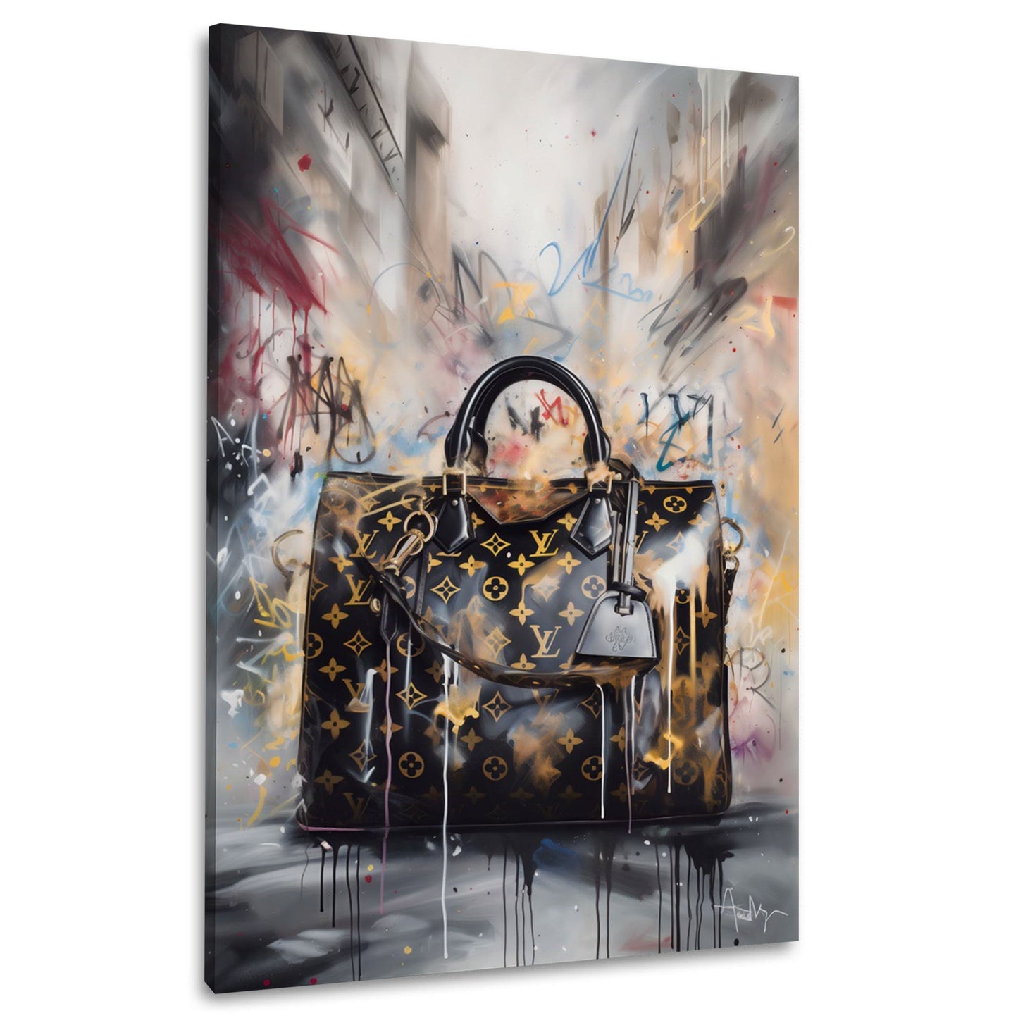 Exklusive Fashion Tasche in moderner urbaner Kunst Wandbild