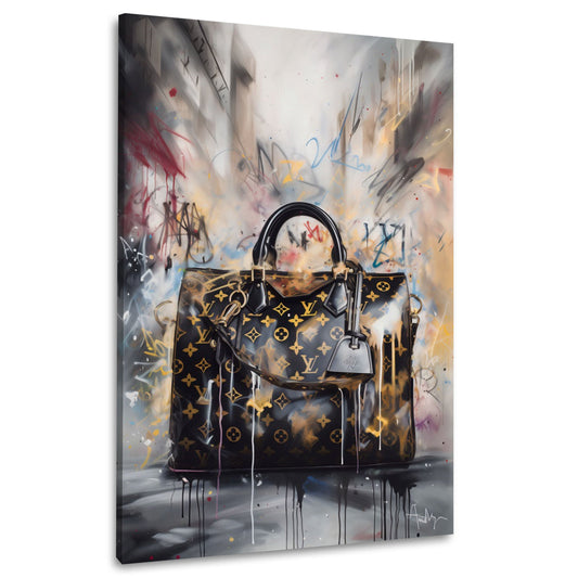 Exklusive Fashion Tasche in moderner urbaner Kunst Wandbild