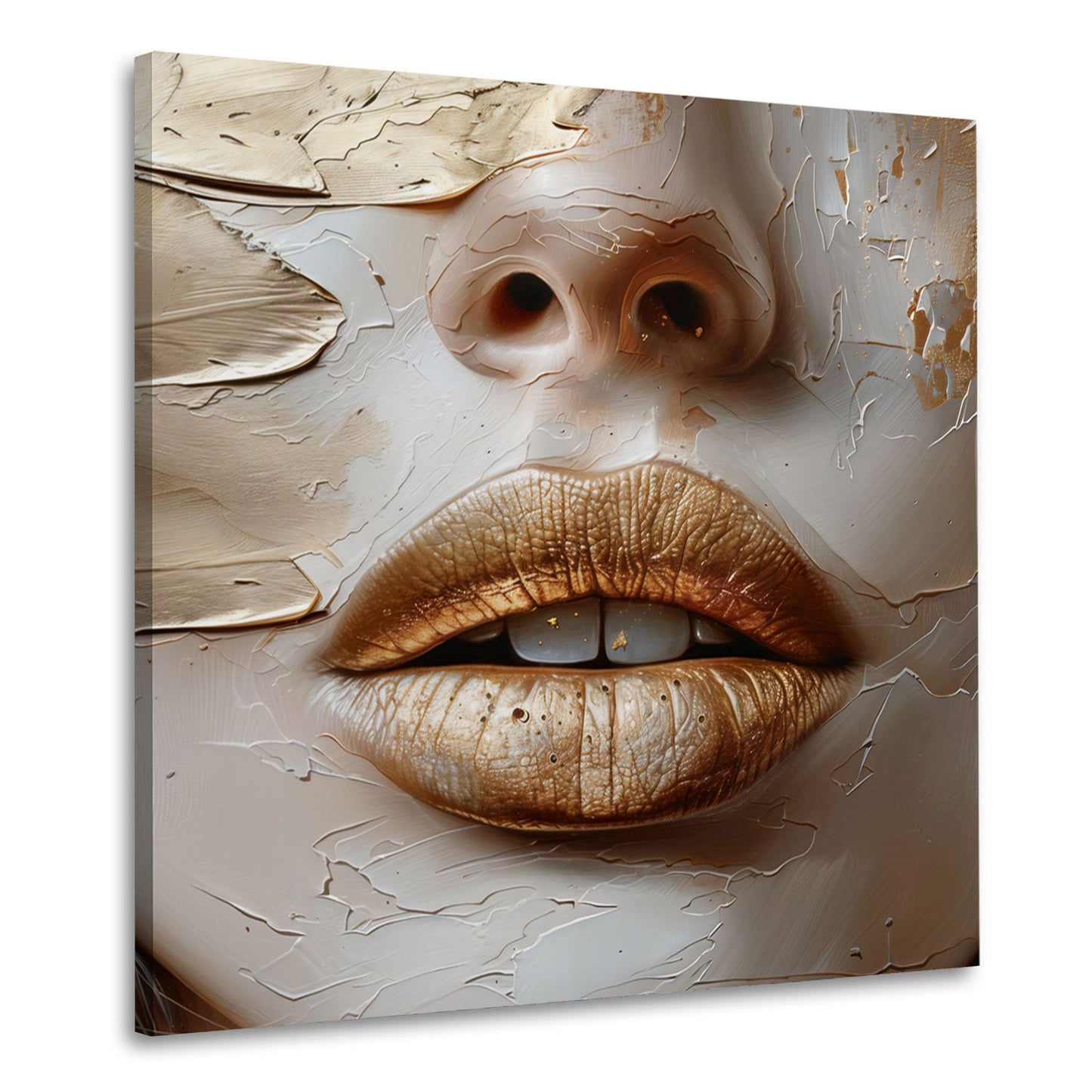 Face Art Nahaufnahme Gold in Pastelltönen Wandbild