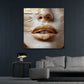 Face Art Nahaufnahme Gold in Pastelltönen Wandbild