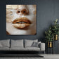 Face Art Nahaufnahme Gold in Pastelltönen Wandbild