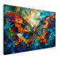 Wandbild farbenfroher Schmetterling mit Mosaikflügeln in Spachteltechnik auf Leinwand