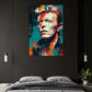 Farbenstarke Bowie Darstellung Retro Stil Wandbild