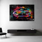 Farbspritzer Sportwagen BMW Pop Art Wandbild