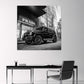 Fashion Boutique und SUV elegant monochrom Stadt Wandbild