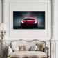 Ferrari rotes Luxus Auto im Nebel Nacht Dream Big Erfolg Wandbild