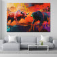 Finanzmarkt Kampf Tiere Investment Digital Art Wandbild