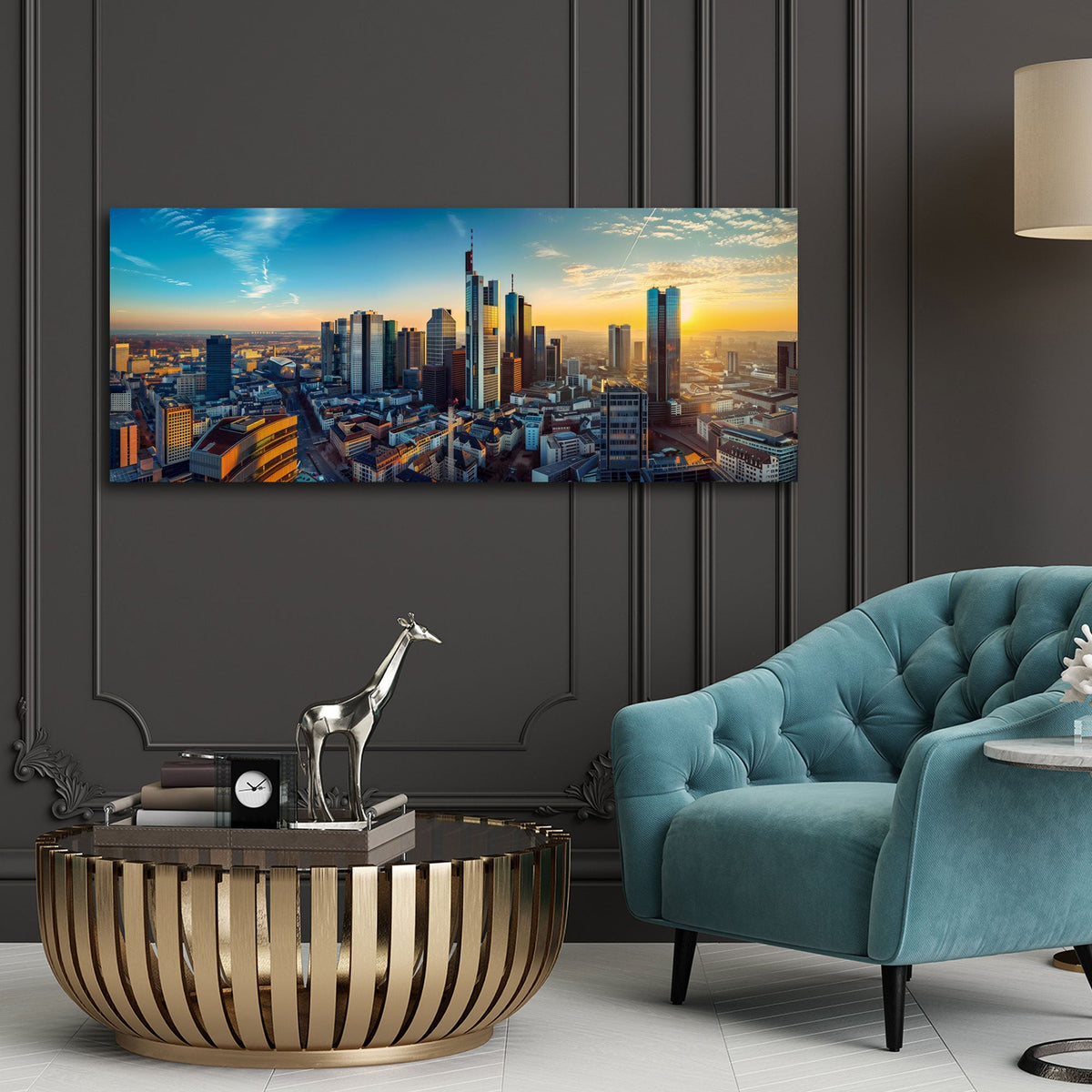 Städte Panorama Wandbild als Blickfang im Büro