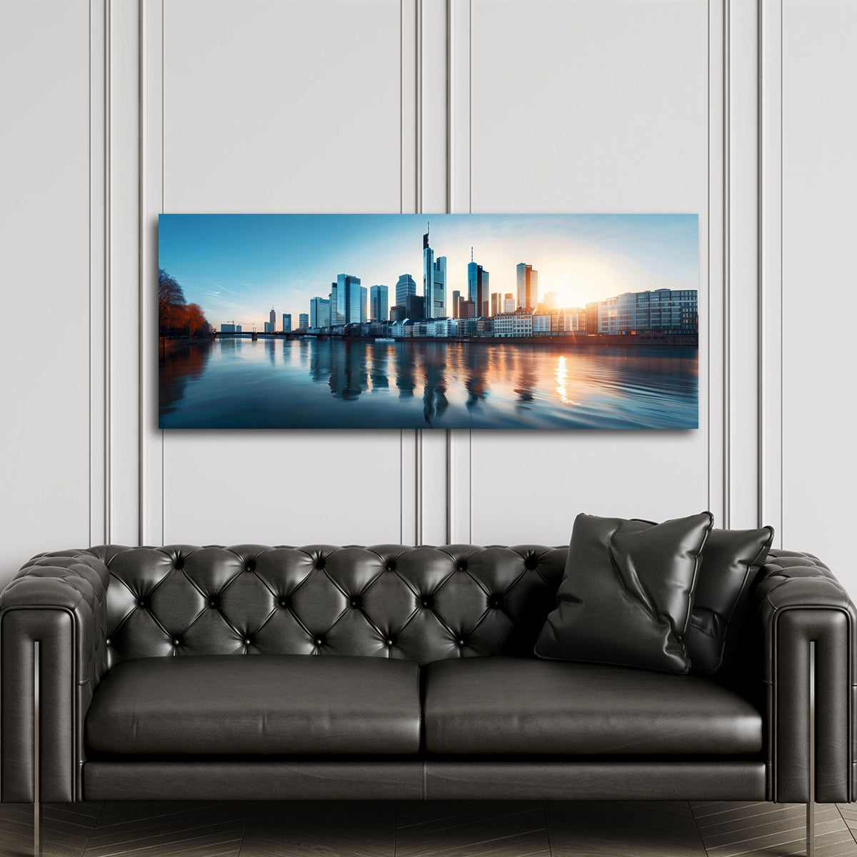 Städte Panorama Wandbild als Blickfang im Büro