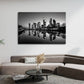 Frankfurt Nacht Wandbild über dem Sofa im Wohnzimmer