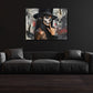 Porträt Wandbild im Querformat über dem Sofa