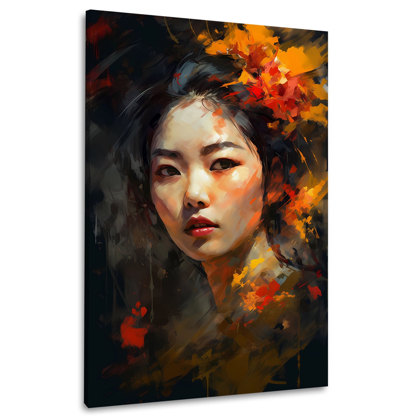 Frauengesicht mit emotionaler Tiefe abstrakt Wandbild