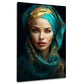 Frauenportrait mit Turban edle Farben Wandbild