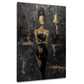Wandbild mit eleganter Frauensilhouette in Schwarz und Gold
