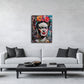 Street Art Wandbild als Blickfang im hellen Wohnraum