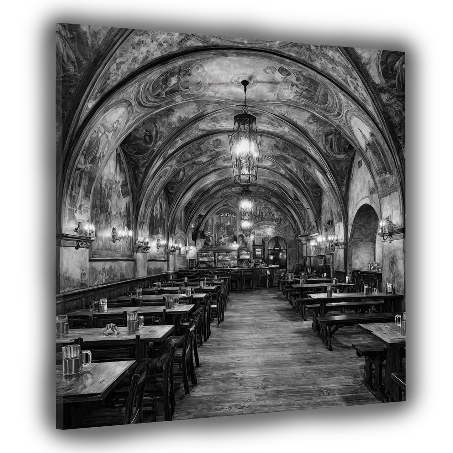 Gebäude an der Weser Bremer Stadtansicht schwarz weiß Wandbild