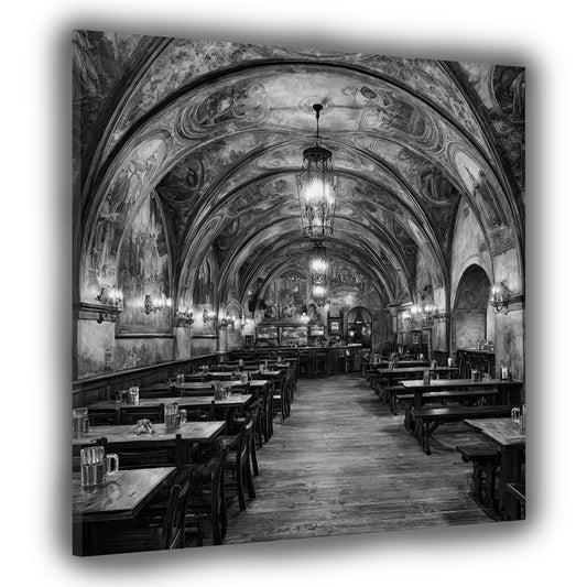 Gebäude an der Weser Bremer Stadtansicht schwarz weiß Wandbild