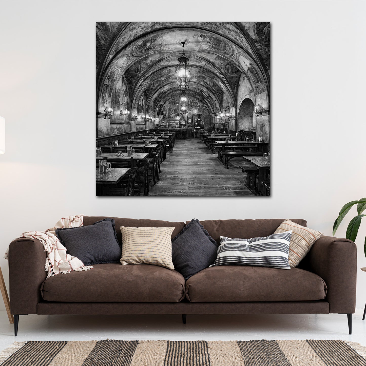 Gebäude an der Weser Bremer Stadtansicht schwarz weiß Wandbild