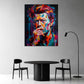 Geometrisches Bowie Gesicht Pop Art Ausdruck Wandbild