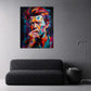 Geometrisches Bowie Gesicht Pop Art Ausdruck Wandbild