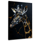 Giraffe Porträt in Schwarz und Gold edles Wandbild