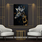 Giraffe Schwarz Gold Wandbild im Wohnzimmer