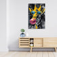 Giraffe mit Brille und Kaugummi im Graffiti Stil Wandbild