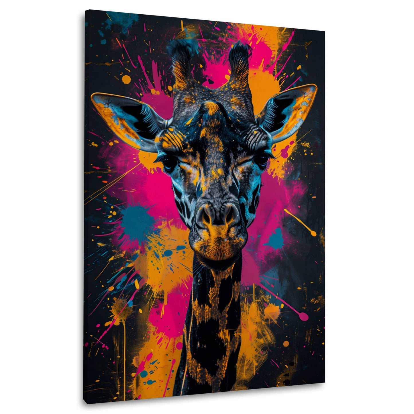 Giraffenportrait Aquarell modern und expressives Wandbild